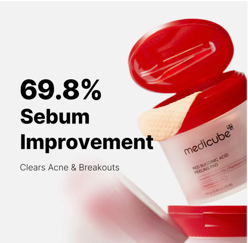 Red Succinic Acid Panthenol Pads 155g Medicube